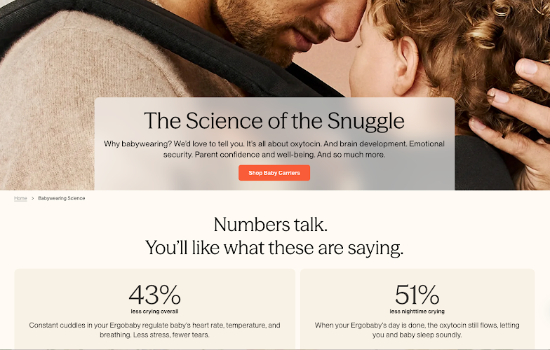Ergobaby brand voice redesign — The Science of the Snuggle