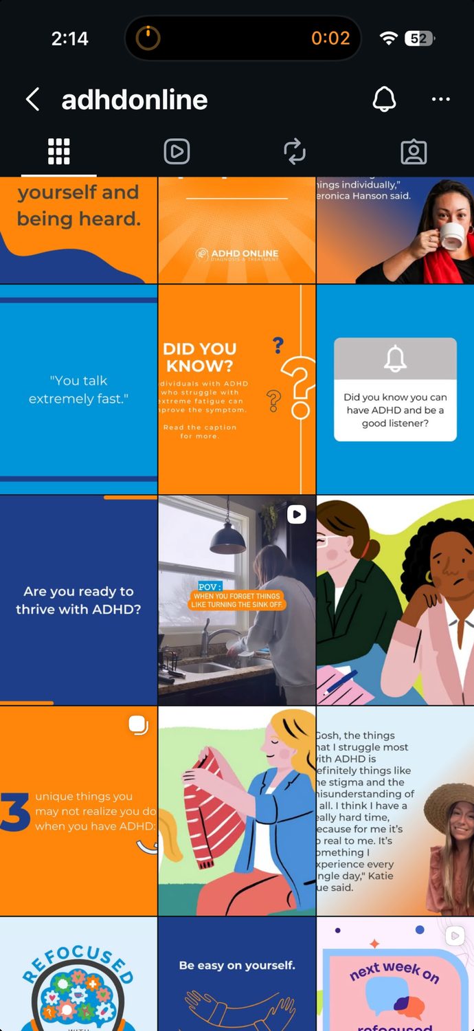 ADHD Online social content before T Collective