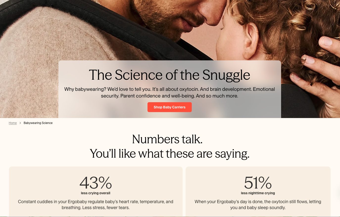 Ergobaby brand voice in action